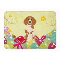 "Caroline's Treasures Easter Eggs Brittany Spaniel Machine Washable Memory Foam Mat doormats, Multicolor"