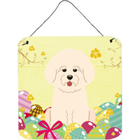 "Caroline's Treasures Easter Eggs Bichon Frise Metal Print, 6 x 6, Multicolor"