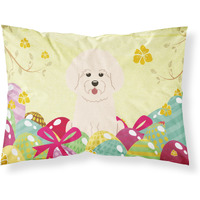 Easter Eggs Bichon Frise Fabric Standard Pillowcase