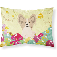 Easter Eggs Papillon Sable White Fabric Standard Pillowcase