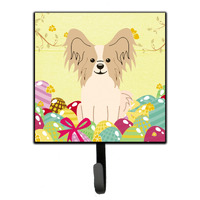 "Caroline's Treasures Easter Eggs Papillon Sable White Wall Hook, Small, Multicolor"