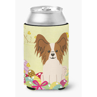 "Caroline's Treasures Easter Eggs Papillon Red White Can or Bottle Hugger, Can Hugger, Multicolor"