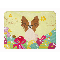 Caroline's Treasures Easter Eggs Papillon Red White Machine Washable Memory Foam Mat doormats