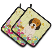 "Caroline's Treasures Petit Basset Griffon Veenden Pair of Pot Holders, 7.5HX7.5W, Multicolor"