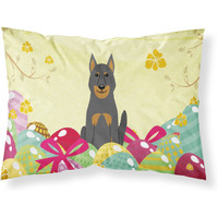 Easter Eggs Beauce Shepherd Dog Fabric Standard Pillowcase