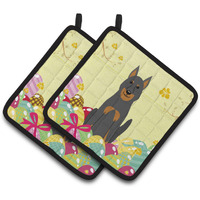 "Caroline's Treasures Easter Beauce Shepherd Dog Pair of Pot Holders, 7.5HX7.5W, Multicolor"