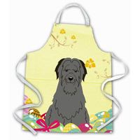 "Caroline's Treasures Easter Eggs Briard black Apron, Large, Multicolor"