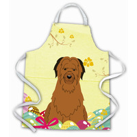 "Caroline's Treasures Easter Eggs Briard Brown Apron, Large, Multicolor"