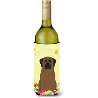 "Caroline's Treasures BB6084LITERK Easter Eggs Bullmastiff Wine Bottle Beverage Insulator Hugger, 750ml, Multicolor"