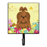 "Caroline's Treasures Easter Eggs Shih Tzu Silver Chocolate Wall Hook, Small, Multicolor"