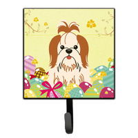 "Caroline's Treasures Easter Eggs Shih Tzu Red White Wall Hook, Small, Multicolor"