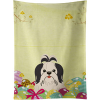 "Caroline's Treasures Easter Eggs Shih Tzu Black White Kitchen Towel, Multicolor, 25"" x 15"""
