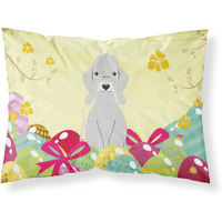 Easter Eggs Bedlington Terrier Blue Fabric Standard Pillowcase