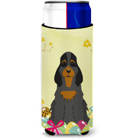 "Caroline's Treasures Easter Cocker Spaniel black Tan Michelob Ultra Hugger For Slim Cans, Slim Can, Multicolor"