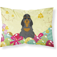 Easter Eggs Cocker Spaniel Black Tan Fabric Standard Pillowcase