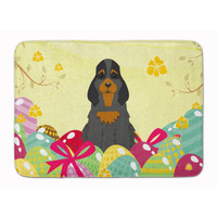 "Caroline's Treasures Easter Eggs Cocker Spaniel Black Tan Machine Washable Memory Foam Mat doormats, Multicolor"