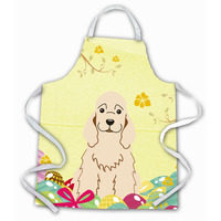 "Caroline's Treasures Easter Eggs Cocker Spaniel Buff Apron, Large, Multicolor"
