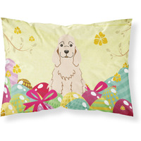 Easter Eggs Cocker Spaniel Buff Fabric Standard Pillowcase