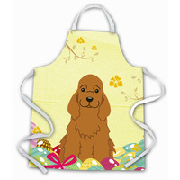 "Caroline's Treasures Easter Eggs Cocker Spaniel Red Apron, Large, Multicolor"