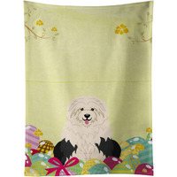 "Caroline's Treasures Easter Eggs Old English Sheepdog Kitchen Towel, Multicolor, 25"" x 15"""