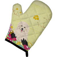 "Caroline's Treasures Easter Eggs Old English Sheepdog Oven Mitt, Multicolor, 12"" x 8.5"""