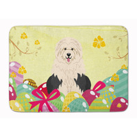 "Caroline's Treasures Easter Eggs Old English Sheepdog Machine Washable Memory Foam Mat doormats, Multicolor"