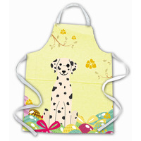"Caroline's Treasures Easter Eggs Dalmatian Apron, Large, Multicolor"