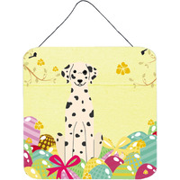 "Caroline's Treasures Easter Eggs Dalmatian Metal Print, 6 x 6, Multicolor"