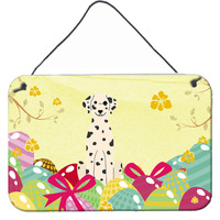 "Caroline's Treasures Easter Eggs Dalmatian Metal Print, 8"" H x 12"" W"