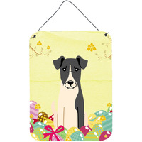 "Caroline's Treasures Easter Eggs Smooth Fox Terrier Metal Print, 16 x 12, Multicolor"