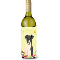"Caroline's Treasures BB6098LITERK Easter Eggs Smooth Fox Terrier Wine Bottle Beverage Insulator Hugger, 750ml, Multicolor"