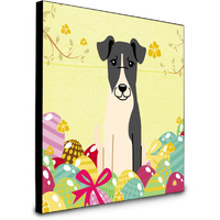 "Caroline's Treasures Easter Eggs Smooth Fox Terrier Artwork Panel wall-decor, Multicolor"