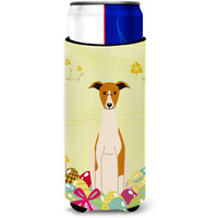 "Caroline's Treasures Easter Eggs Whippet Michelob Ultra Hugger For Slim Cans, Slim Can, Multicolor"