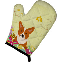 "Caroline's Treasures Easter Eggs Corgi Oven Mitt, Multicolor, 12"" x 8.5"""