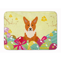 "Caroline's Treasures Easter Eggs Corgi Machine Washable Memory Foam Mat doormats, Multicolor"
