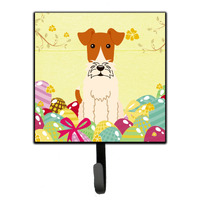 "Caroline's Treasures Easter Eggs Wire Fox Terrier Wall Hook, Small, Multicolor"