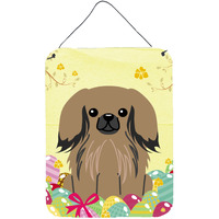 "Caroline's Treasures Easter Eggs Pekingnese Tan Metal Print, 16 x 12, Multicolor"