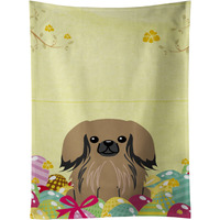 "Caroline's Treasures Easter Eggs Pekingese Tan Kitchen Towel, Multicolor, 25"" x 15"""