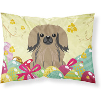 Easter Eggs Pekingnese Tan Fabric Standard Pillowcase
