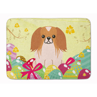 Caroline's Treasures Easter Eggs Pekingnese Red White Machine Washable Memory Foam Mat doormats