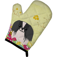 "Caroline's Treasures BB6105OVMT Easter Eggs Pekingese Black White Oven Mitt, Multicolor, 12"" x 8.5"""