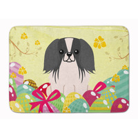 Caroline's Treasures Easter Eggs Pekingnese Black White Machine Washable Memory Foam Mat doormats