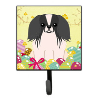 "Caroline's Treasures Easter Eggs Pekingnese Black White Wall Hook, Small, Multicolor"