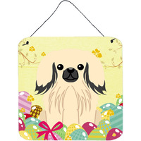 "Caroline's Treasures Easter Eggs Pekingnese Cream Metal Print, 6 x 6, Multicolor"