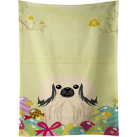 "Caroline's Treasures Easter Eggs Pekingese Cream Kitchen Towel, Multicolor, 25"" x 15"""
