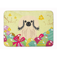 "Caroline's Treasures Easter Eggs Pekingnese Cream Machine Washable Memory Foam Mat doormats, Multicolor"