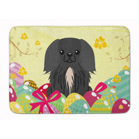 "Caroline's Treasures Easter Eggs Pekingnese Black Machine Washable Memory Foam Mat doormats, Multicolor"