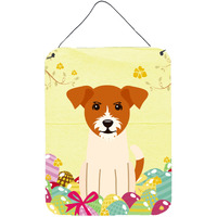 "Caroline's Treasures Easter Eggs Jack Russell Terrier Metal Print, 16 x 12, Multicolor"