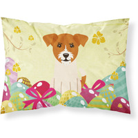 Easter Eggs Jack Russell Terrier Fabric Standard Pillowcase