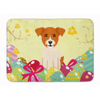 "Caroline's Treasures Easter Eggs Jack Russell Terrier Machine Washable Memory Foam Mat doormats, Multicolor"
